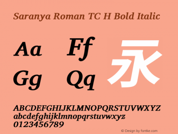 Saranya Roman TC H Bold Italic 图片样张