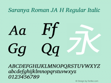 Saranya Roman JA H Regular Italic 图片样张