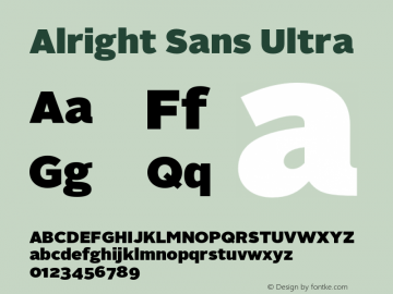 Alright Sans Family|Alright Sans-Sans-serif Typeface-Fontke.com