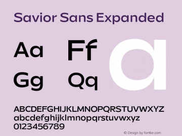 Savior Sans Expanded Version 1.000;FEAKit 1.0图片样张