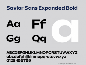 Savior Sans Expanded Bold Version 1.000;FEAKit 1.0图片样张