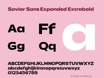 Savior Sans Expanded Extrabold Version 1.000;FEAKit 1.0图片样张