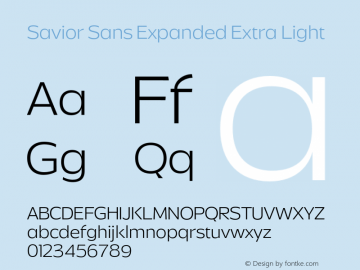 Savior Sans Expanded Extra Light Version 1.000;FEAKit 1.0图片样张