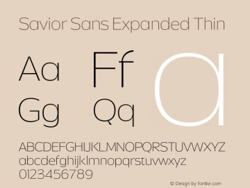 Savior Sans Expanded Thin Version 1.000;FEAKit 1.0图片样张