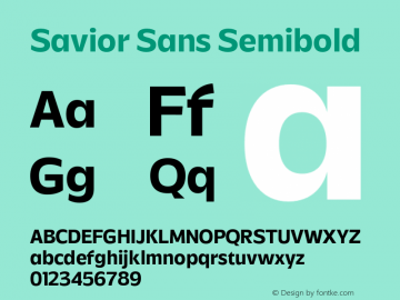 Savior Sans Semibold Version 1.000;FEAKit 1.0图片样张