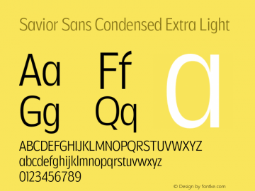 Savior Sans Condensed Extra Light Version 1.000;FEAKit 1.0图片样张