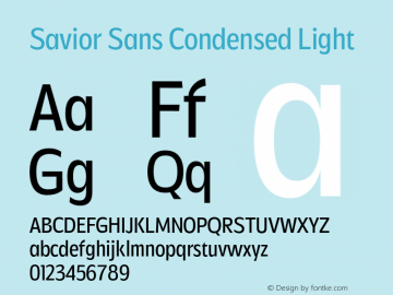 Savior Sans Condensed Light Version 1.000;FEAKit 1.0图片样张