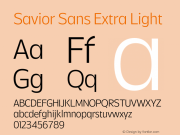 Savior Sans Extra Light Version 1.000;FEAKit 1.0图片样张