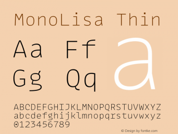 MonoLisa Thin Version 1.807 | web-otf图片样张