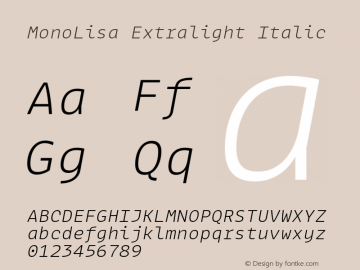 MonoLisa Extralight Italic Version 1.807 | web-otf图片样张