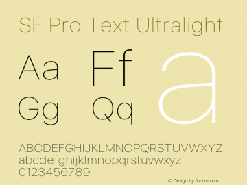 SF Pro Text Ultralight Version 17.1d1e1图片样张