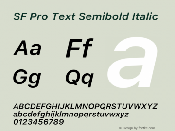 SF Pro Text Semibold Italic Version 17.1d1e1图片样张