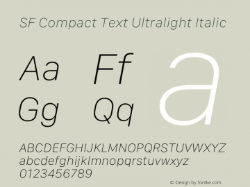 SF Compact Text Ultralight Italic Version 17.1d1e1 2021-10-19 | FoM Fix图片样张