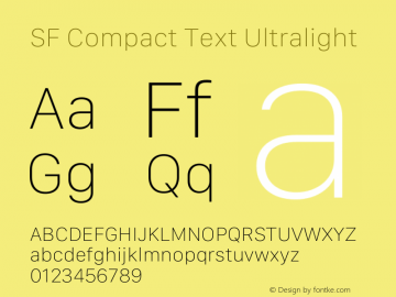SF Compact Text Ultralight Version 17.1d1e1 2021-10-19 | FoM Fix图片样张