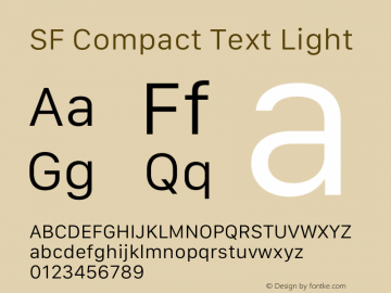 SF Compact Text Light Version 17.1d1e1 2021-10-19 | FoM Fix图片样张