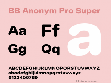 BB Anonym Pro Super Version 2.000 | web-ttf图片样张