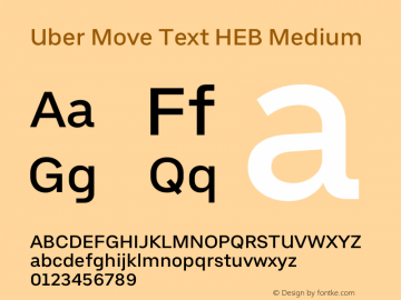 Uber Move Text HEB Medium Version 1.001; Uber Move Text HEB Medium图片样张