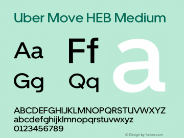 Uber Move HEB Medium Version 1.001; Uber Move HEB Medium图片样张