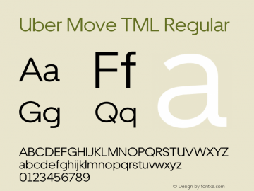 Uber Move TML Regular Version 1.000;hotconv 1.0.109;makeotfexe 2.5.65596图片样张