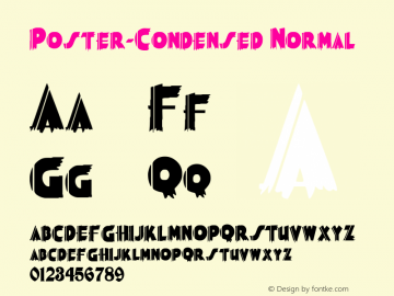 Poster-Condensed Normal 1.0/1995: 2.0/2001 Font Sample