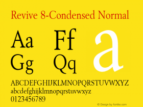 Revive 8-Condensed Normal 1.0/1995: 2.0/2001 Font Sample