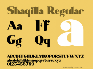 Shaqilla Version 1.003;Fontself Maker 3.5.7图片样张