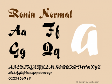 Ronin Normal Macromedia Fontographer 4.1 9/26/96 Font Sample