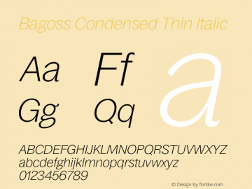 Bagoss Condensed Thin Italic Version 1.000 | FoM Mod图片样张