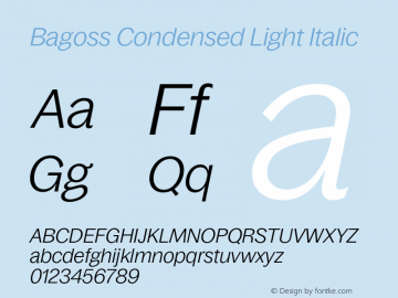 Bagoss Condensed Light Italic Version 1.000 | FoM Mod图片样张