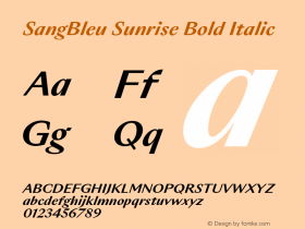 SangBleu Sunrise Bold Italic Version 2.500 | FøM Fix图片样张