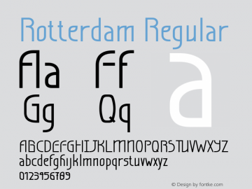 Rotterdam Regular Version 1.015 Font Sample
