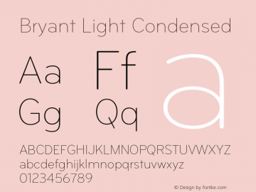 Bryant-LightCondensed Version 2.001图片样张