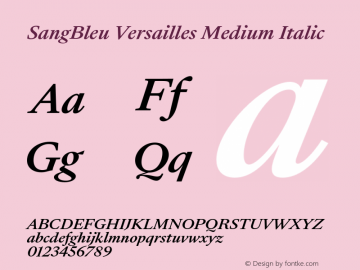 SangBleu Versailles Medium Italic Version 2.500 | FøM Fix图片样张