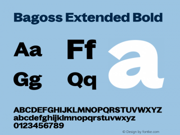 Bagoss Extended Bold Version 1.000图片样张