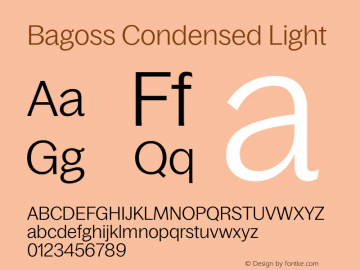 Bagoss Condensed Light Version 1.000图片样张