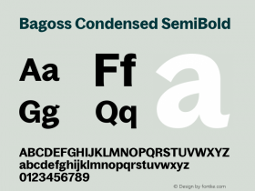 Bagoss Condensed SemiBold Version 1.000图片样张