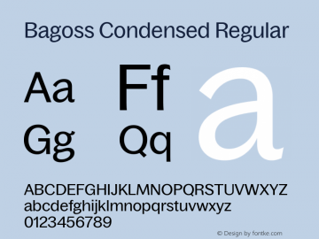 Bagoss Condensed Regular Version 1.000图片样张