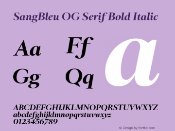 SangBleu OG Serif Bold Italic Version 3.000 | wf-rip DC20191110图片样张