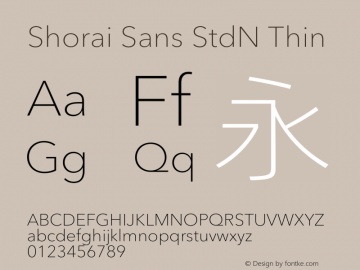 Shorai Sans StdN Thin Version 1.01图片样张