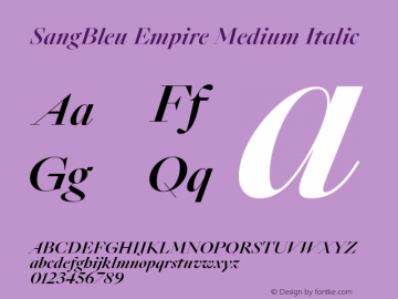 SangBleu Empire Medium Italic Version 2.500图片样张