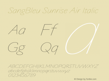 SangBleu Sunrise Air Italic Version 2.500图片样张