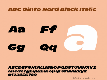 ABC Ginto Nord Black Italic Version 1.100图片样张