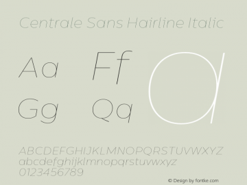 CentraleSans Hairline Italic Version 4.000 | FøM Fix图片样张
