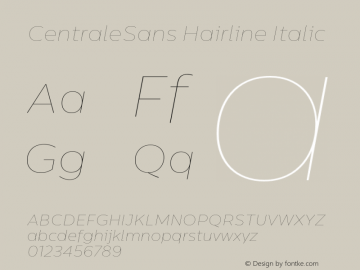 CentraleSans Hairline Italic 4.000图片样张