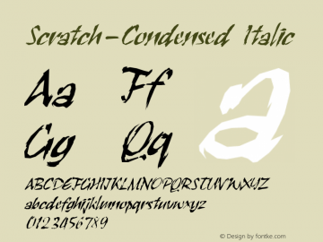 Scratch-Condensed Italic 1.0/1995: 2.0/2001图片样张