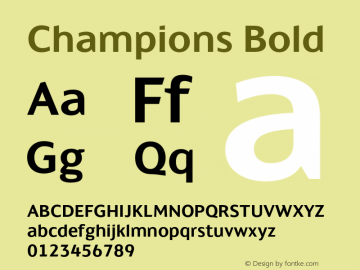 Champions Bold Version 4.004;PS 004.004;hotconv 1.0.88;makeotf.lib2.5.64775图片样张
