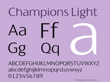 Champions Light Version 4.004; ttfautohint (v1.8)图片样张