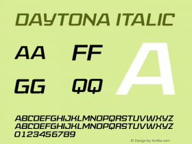 Daytona Italic Version 1.00 March 25, 2015, initial release图片样张