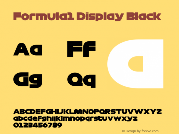 Formula1 Display Black Version 0.000;PS 0.0;hotconv 1.0.88;makeotf.lib2.5.647800图片样张