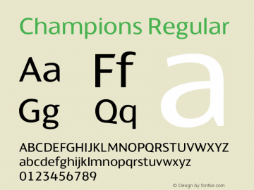 Champions Version 4.004; ttfautohint (v1.8)图片样张